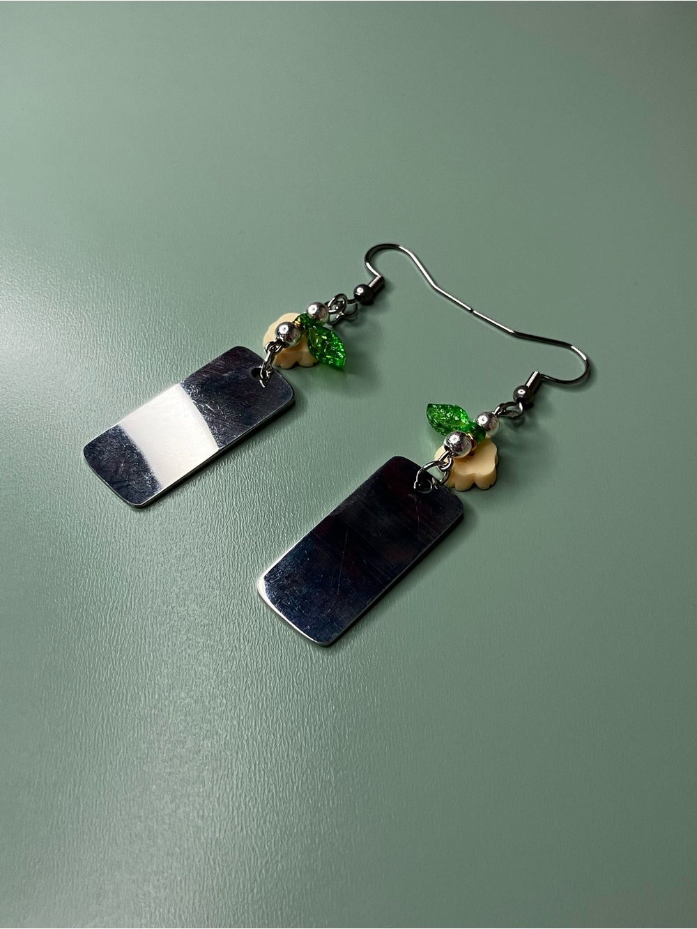 She is Strong Proverbs 31 : 25 Handmade Floral Drop Earrings | Yellow Flowers - Picture 3 of 4